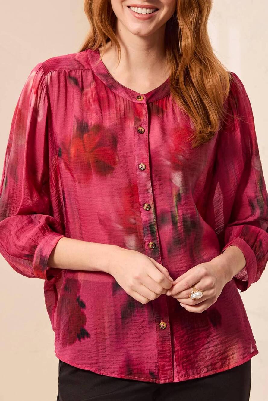 NEW TRIBAL women's dolman blouse in mulberry